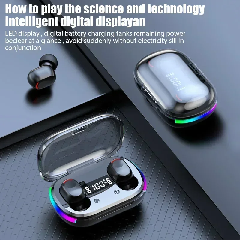 Waterproof Noise Reduction LED Display Earphones TWS Wireless Earphones Headset Sports Earbuds Headsets 5.2 Bluetooth Headphones
Waterproof Noise Reduction LED Display Earphones TWS Wireless Earphones Headset Sports Earbuds Headsets 5.2 Bluetooth Headphones