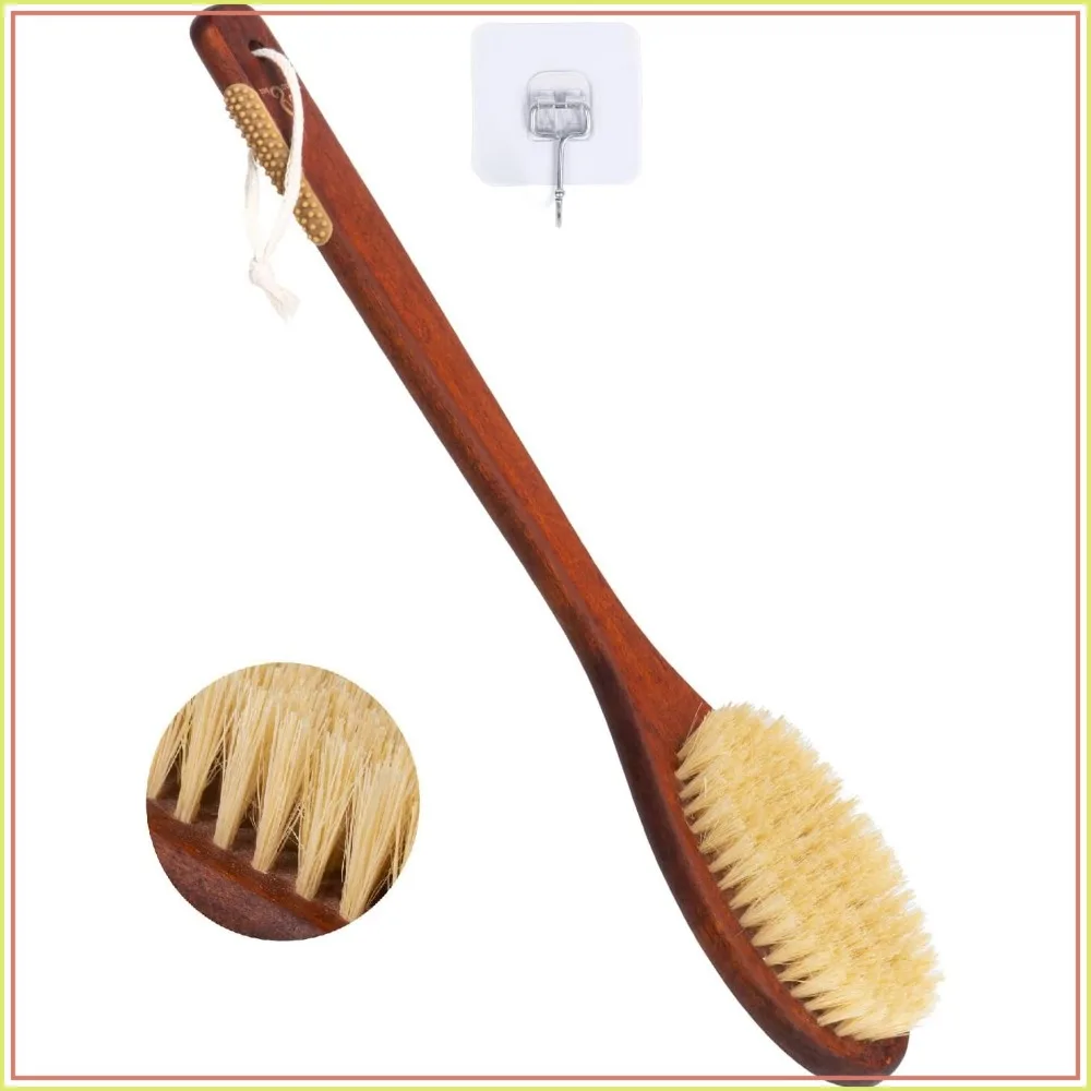 Wooden Bath Brush with Stiff Sisal Bristles, Long Handle for Back Scrubber, Exfoliating Body Brush with Hanging Hook
Wooden Bath Brush with Stiff Sisal Bristles, Long Handle for Back Scrubber, Exfoliating Body Brush with Hanging Hook