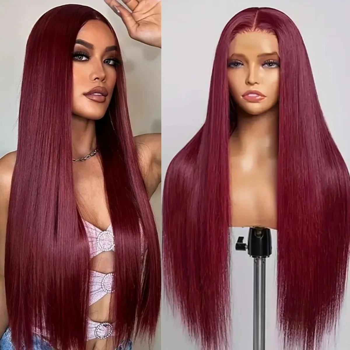 13×4Lace Front Wigs Human Hair Straight Lace Frontal Wigs 99J Transparent Human Hair Wigs 200 Density
13×4Lace Front Wigs Human Hair Straight Lace Frontal Wigs 99J Transparent Human Hair Wigs 200 Density