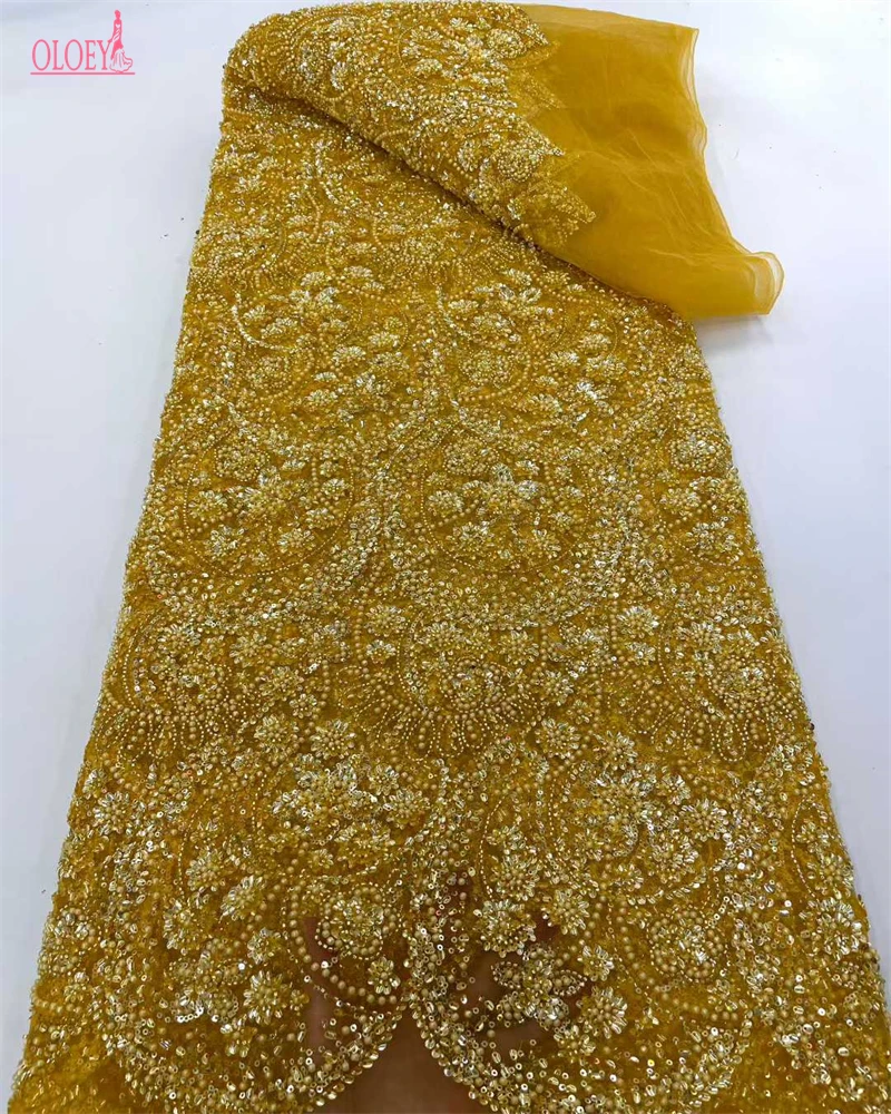 Luxury Sequin French Beaded Lace Fabric 5 Yards High Quality Embroidered African Lace for Sewing
Luxury Sequin French Beaded Lace Fabric 5 Yards High Quality Embroidered African Lace for Sewing