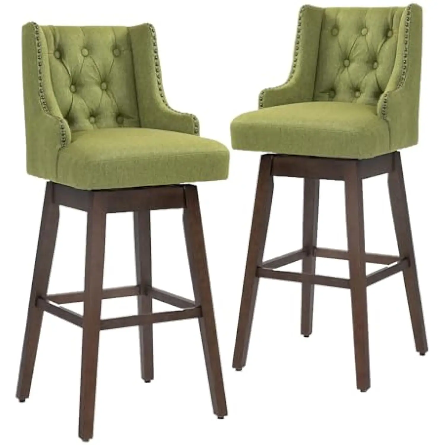 Bar Stools Set of 2 - Swivel Counter Height Bar Stools with Back, Barstools for Kitchen Island, Solid Wood Legs, Modern Bar Sto
Bar Stools Set of 2 - Swivel Counter Height Bar Stools with Back, Barstools for Kitchen Island, Solid Wood Legs, Modern Bar Sto