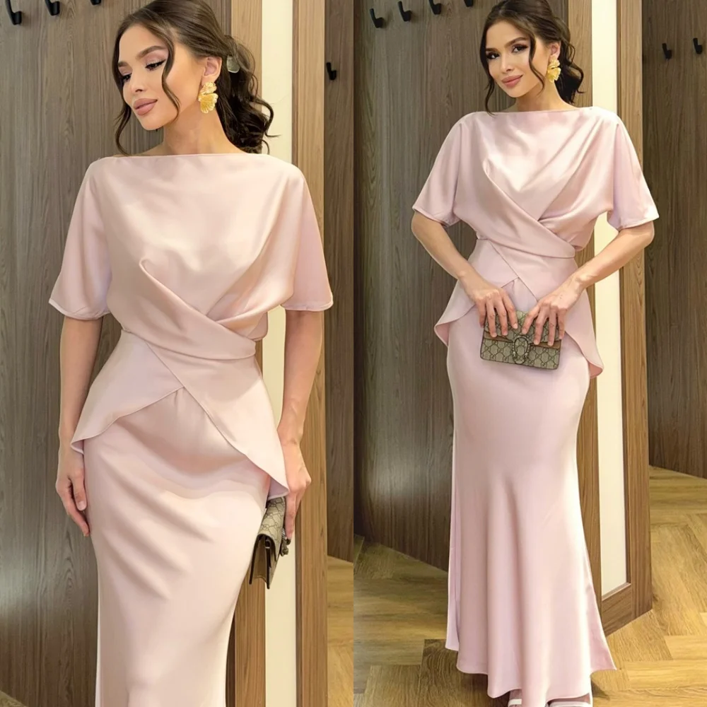 Customized Mermaid Soft Pink Evening Dress Fashion Short Sleeves Party Gowns Exquisite Sweep Train Special Occasion Gowns
Customized Mermaid Soft Pink Evening Dress Fashion Short Sleeves Party Gowns Exquisite Sweep Train Special Occasion Gowns