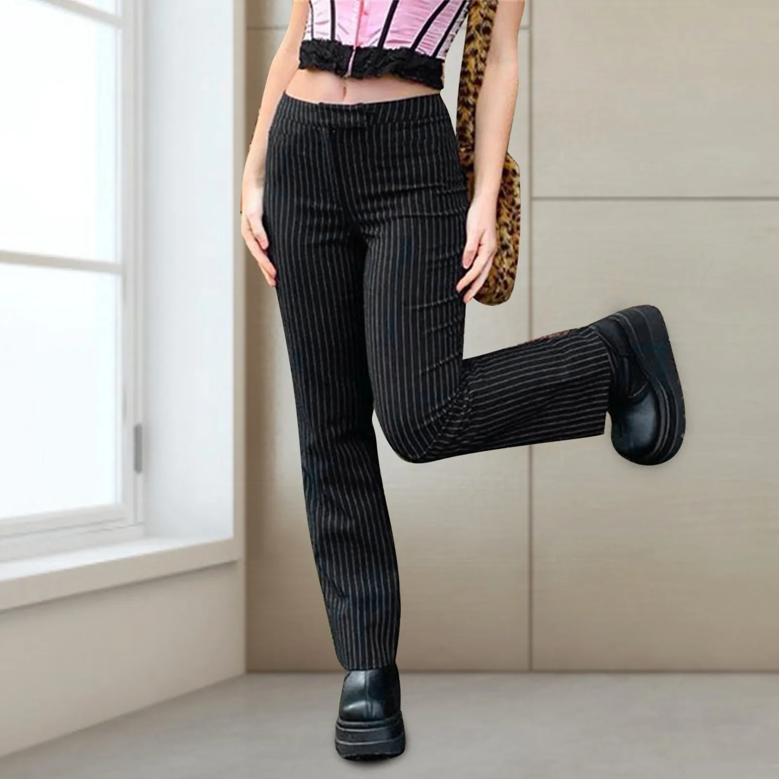 Women's Pants High Street Women Straight Suit Pants Vintage Slim Low Waist Black Casual Trousers Office Lady Fashion Pants 2024
Women's Pants High Street Women Straight Suit Pants Vintage Slim Low Waist Black Casual Trousers Office Lady Fashion Pants 2024