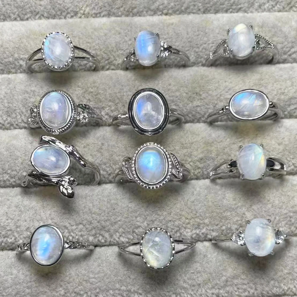4rings/set approx7*9mm natural India moonstone white copper adjustable ring wholesale
4rings/set approx7*9mm natural India moonstone white copper adjustable ring wholesale