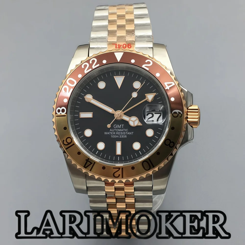 LARIMOKER 40.5mm Men's Automatic Mechanical Watch NH34 Movement GMT Dual Time Zone Sapphire Glass Stainless Steel Two-Tone Watch
LARIMOKER 40.5mm Men's Automatic Mechanical Watch NH34 Movement GMT Dual Time Zone Sapphire Glass Stainless Steel Two-Tone Watch