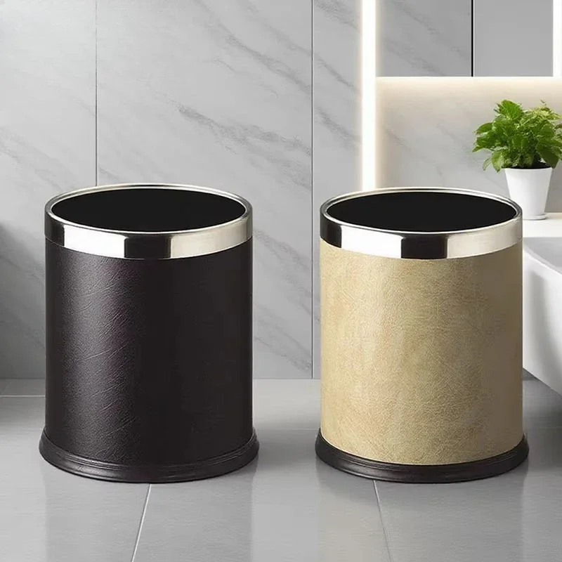 10L/14L double metal trash can with leather, suitable for hotel rooms
10L/14L double metal trash can with leather, suitable for hotel rooms