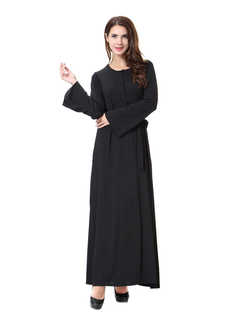 Women Eid Muslim Abaya Morocco Ramadan O Neck Kaftan Islam Solid Color Long Robe Belt Casual Vestidos Arab Dubai Abayas
Women Eid Muslim Abaya Morocco Ramadan O Neck Kaftan Islam Solid Color Long Robe Belt Casual Vestidos Arab Dubai Abayas