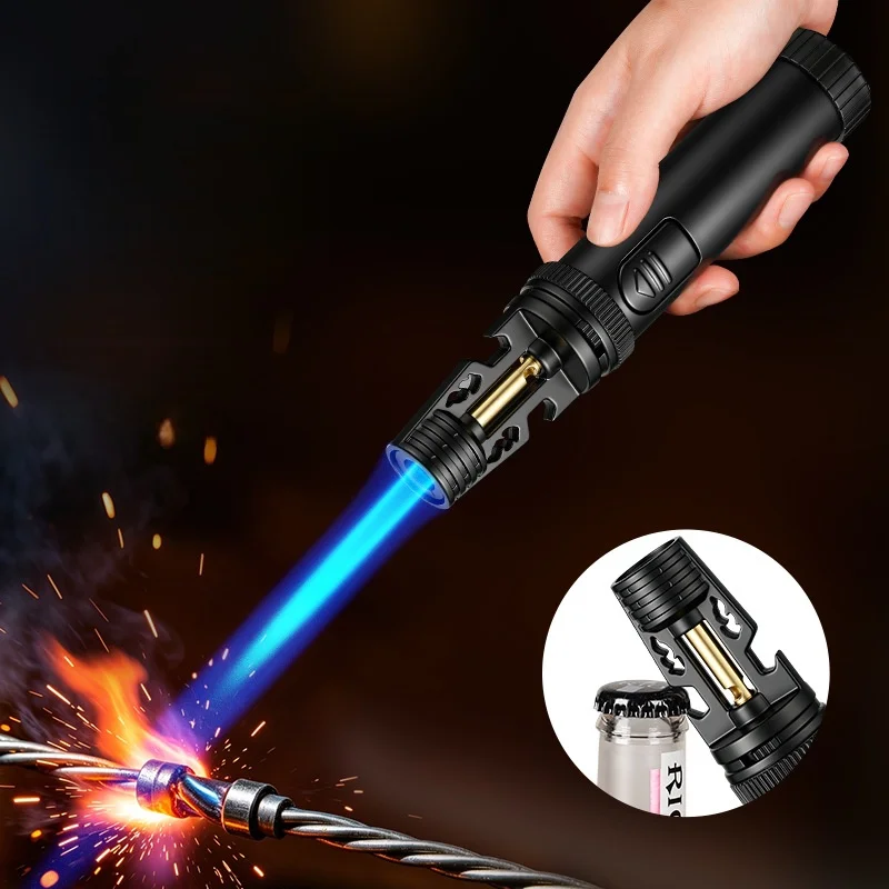 Silver Metal Jet Torch Lighter, Windproof High-Temperature Blow Torch, Refillable Butane Igniter for Camping BBQ Cigar
Silver Metal Jet Torch Lighter, Windproof High-Temperature Blow Torch, Refillable Butane Igniter for Camping BBQ Cigar