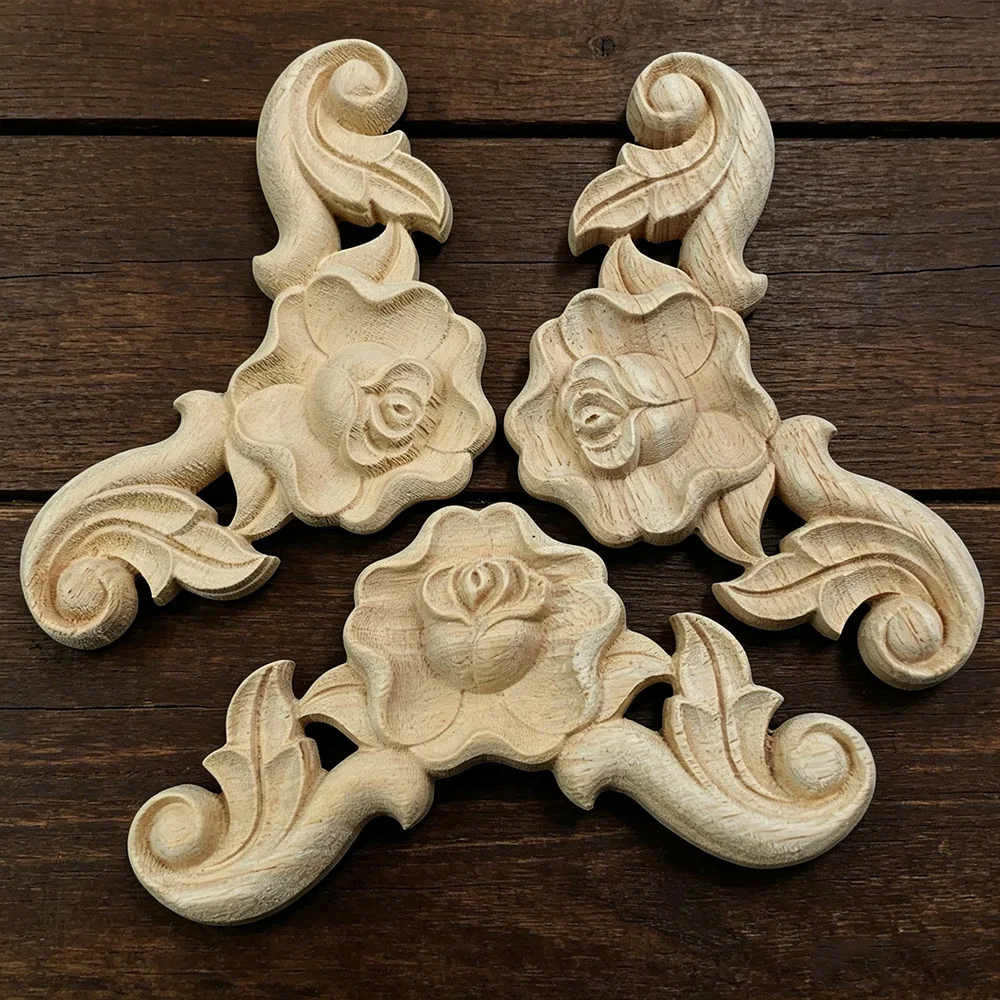10PCS Wood Applique Decal Mouldings Antique Ornamental European Rose Flower Rubber Wood Corner Cabinet Walls Cabinet Doors
10PCS Wood Applique Decal Mouldings Antique Ornamental European Rose Flower Rubber Wood Corner Cabinet Walls Cabinet Doors