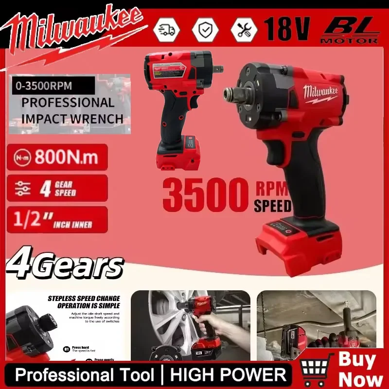 2025 Milwaukee Brushless Cordless 1/2 Electric Wrench Car Truck Repair Screwdriver Impact Drill Rechargable For Battery Tools
2025 Milwaukee Brushless Cordless 1/2 Electric Wrench Car Truck Repair Screwdriver Impact Drill Rechargable For Battery Tools