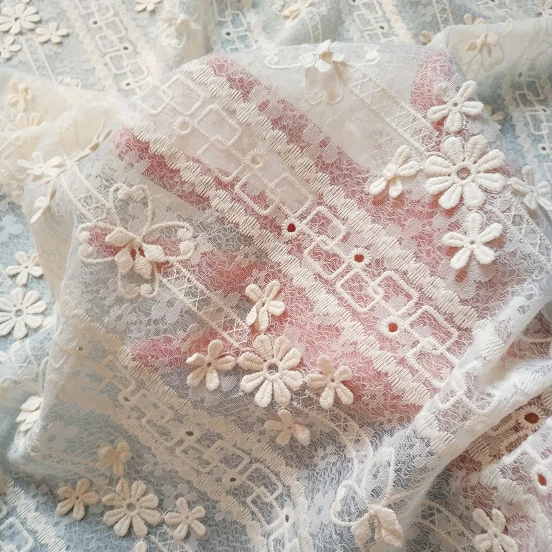 Soft Beige Mesh Fabric Embroidery Lace Fabric for Dress Cheongsam Baby Clothes Designer Fabric
Soft Beige Mesh Fabric Embroidery Lace Fabric for Dress Cheongsam Baby Clothes Designer Fabric