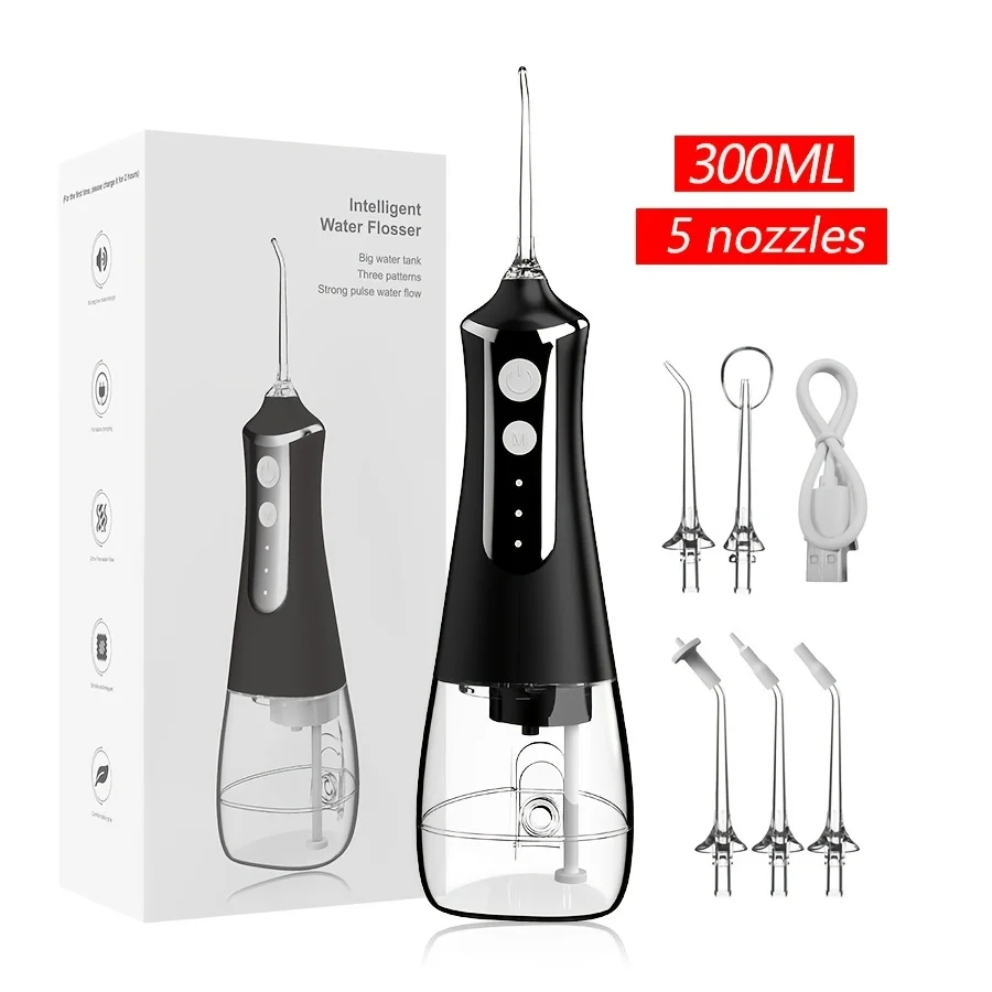 1set 3 Modes Irrigator, 300ml/105.6oz Portable Water Dental Flosser, Dental Teeth Cleaner USB Rechargeable Irrigator
1set 3 Modes Irrigator, 300ml/105.6oz Portable Water Dental Flosser, Dental Teeth Cleaner USB Rechargeable Irrigator