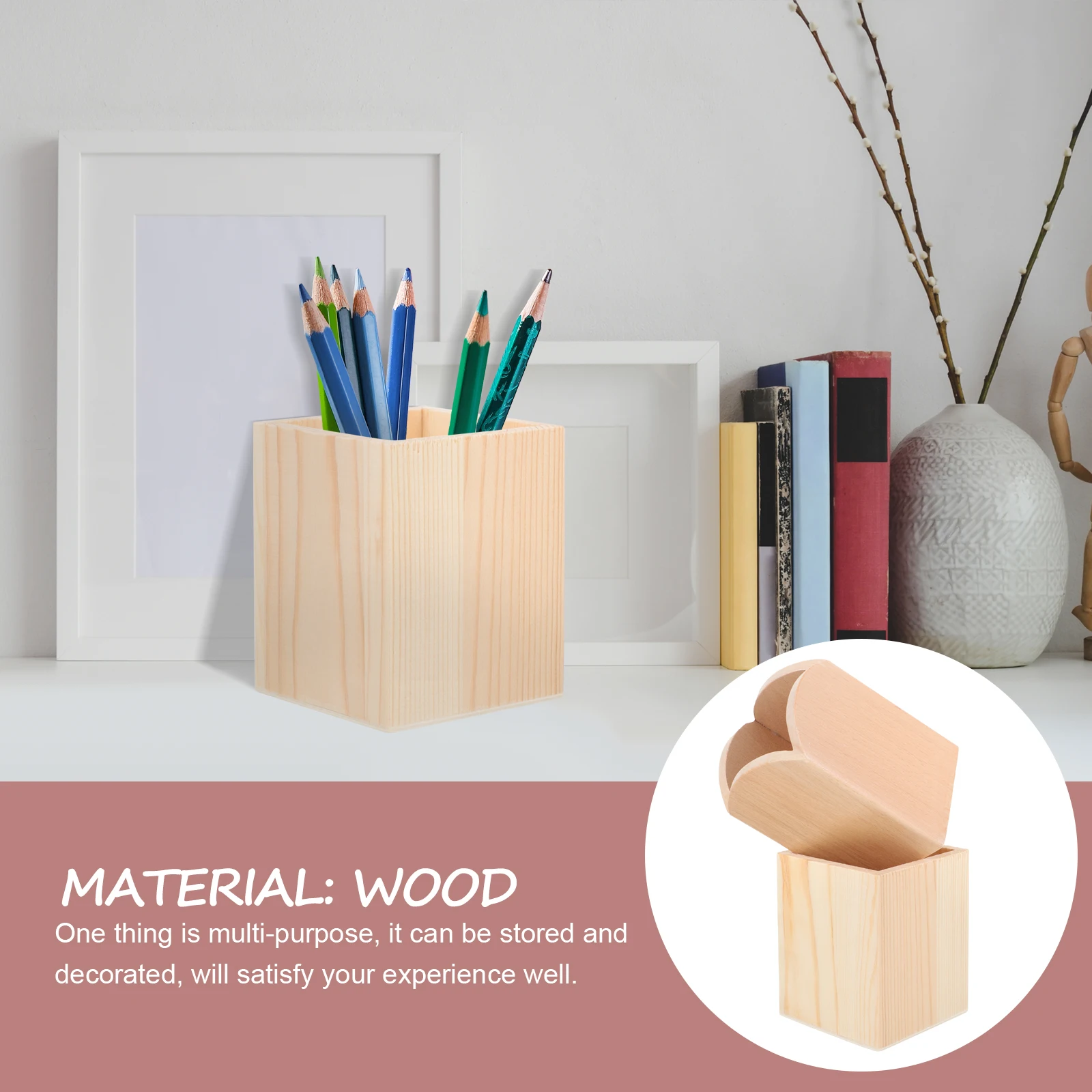 2 Pcs Wooden Pen Holder Set Desk Pencil Cup Pot and Makeup Brush Container Pots Natural Tabletop
2 Pcs Wooden Pen Holder Set Desk Pencil Cup Pot and Makeup Brush Container Pots Natural Tabletop