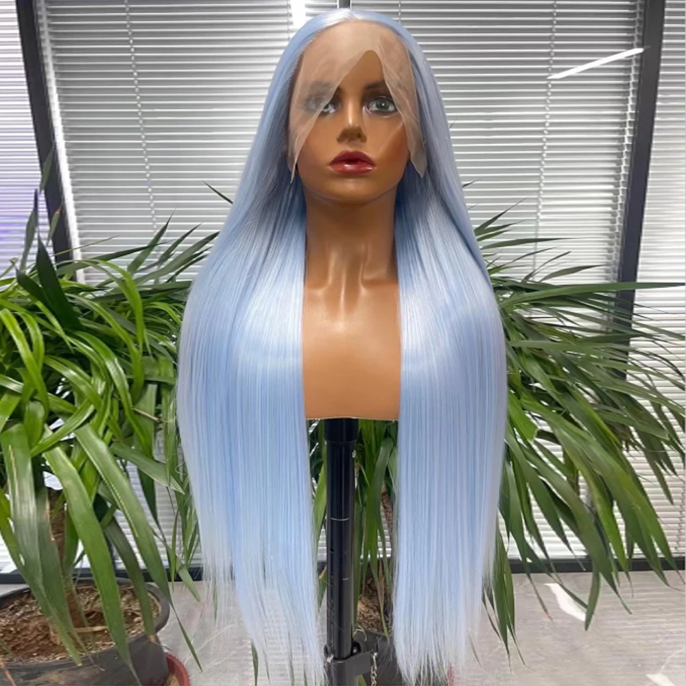 Synthetic Lace Front Wigs For Women Long Straight Grey-Blue Color Hair Natural Hairline High Temperature Fiber Daily/Cosplay
Synthetic Lace Front Wigs For Women Long Straight Grey-Blue Color Hair Natural Hairline High Temperature Fiber Daily/Cosplay