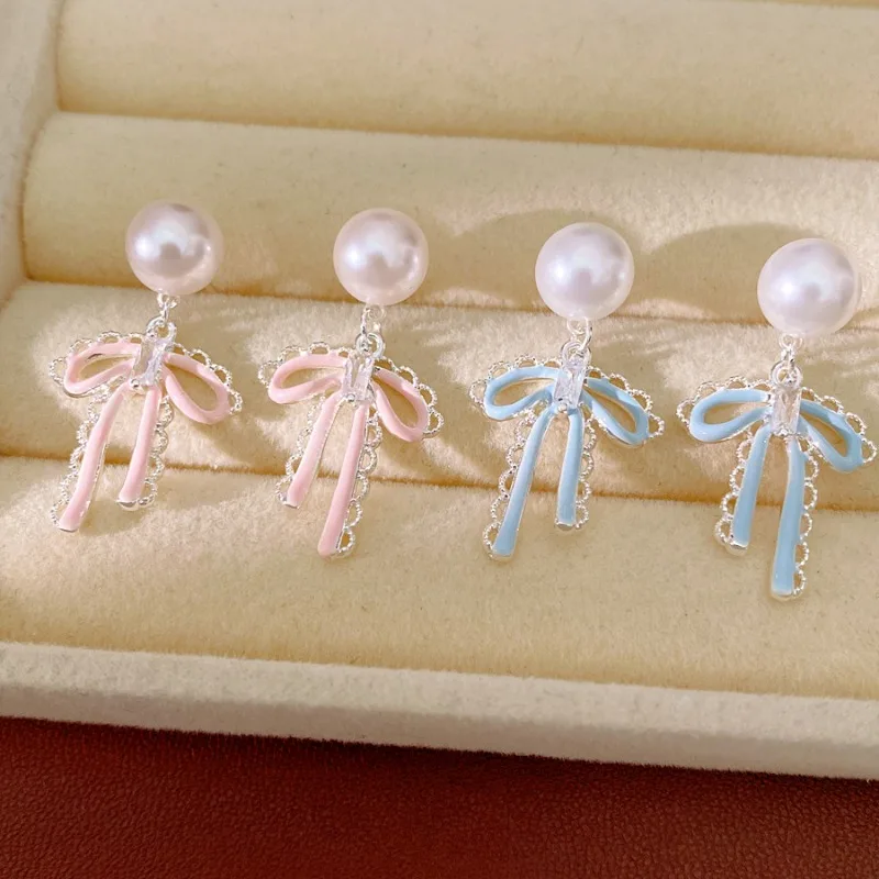 Sweet Lace Edge Bow Pearl Drop Earrings For Women Cute Crystal Stud Earrings Luxury Wedding Party Jewelry
Sweet Lace Edge Bow Pearl Drop Earrings For Women Cute Crystal Stud Earrings Luxury Wedding Party Jewelry