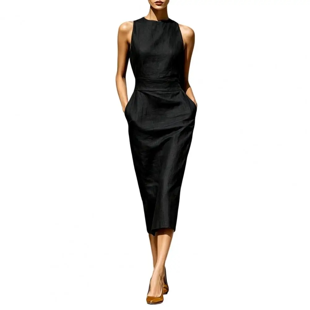 Casual Dress Women Casual Dress Women's Bodycon Midi Dress with Pockets Sleeveless Pencil Sheath Office Boat Neck Business
Casual Dress Women Casual Dress Women's Bodycon Midi Dress with Pockets Sleeveless Pencil Sheath Office Boat Neck Business