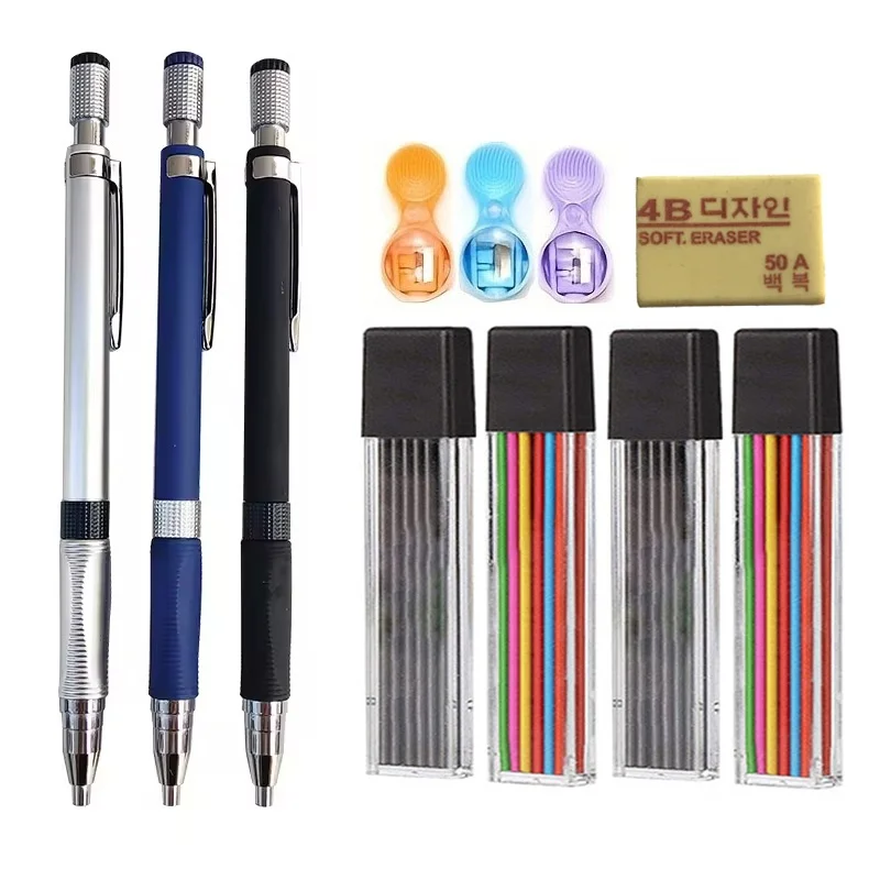 2.0mm Mechanical Pencil With Black/Color Lead Refill Eraser Sketching Art Drawing Writing Tool For School Office Stationery Kit
2.0mm Mechanical Pencil With Black/Color Lead Refill Eraser Sketching Art Drawing Writing Tool For School Office Stationery Kit