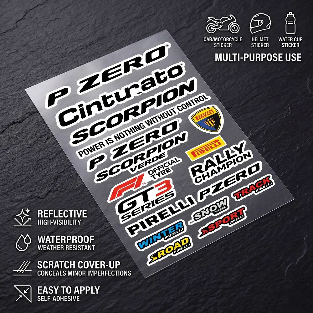 for PIRELLI Durable Waterproof Reflective Decor Sticker Scratch Cover For Motorcycle Car Helmet Fridge Accessories
for PIRELLI Durable Waterproof Reflective Decor Sticker Scratch Cover For Motorcycle Car Helmet Fridge Accessories