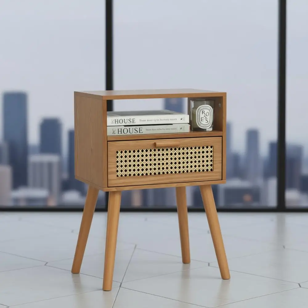 Mid Century Modern Nightstand with Drawer, Small Nightstand Bedside Table, Rattan Nightstand, Wood End Table for Bedroom, Living
Mid Century Modern Nightstand with Drawer, Small Nightstand Bedside Table, Rattan Nightstand, Wood End Table for Bedroom, Living