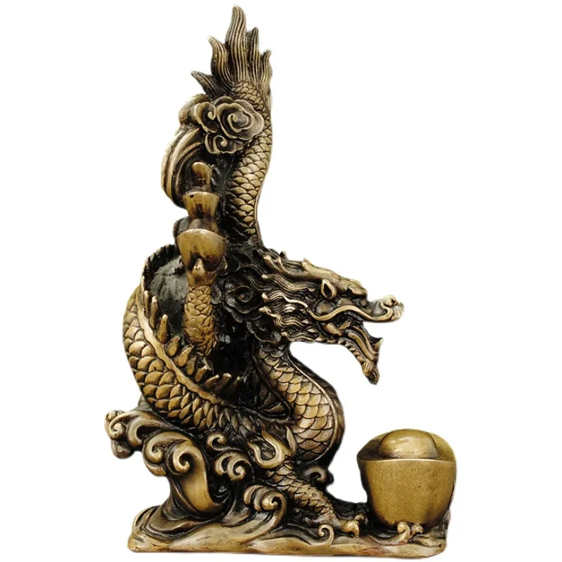 Tibetan Temple Collection Old Bronze Cinnabar Mud gold Dragon Statue Yuanbao Coin Amass wealth Ornaments Town house
Tibetan Temple Collection Old Bronze Cinnabar Mud gold Dragon Statue Yuanbao Coin Amass wealth Ornaments Town house