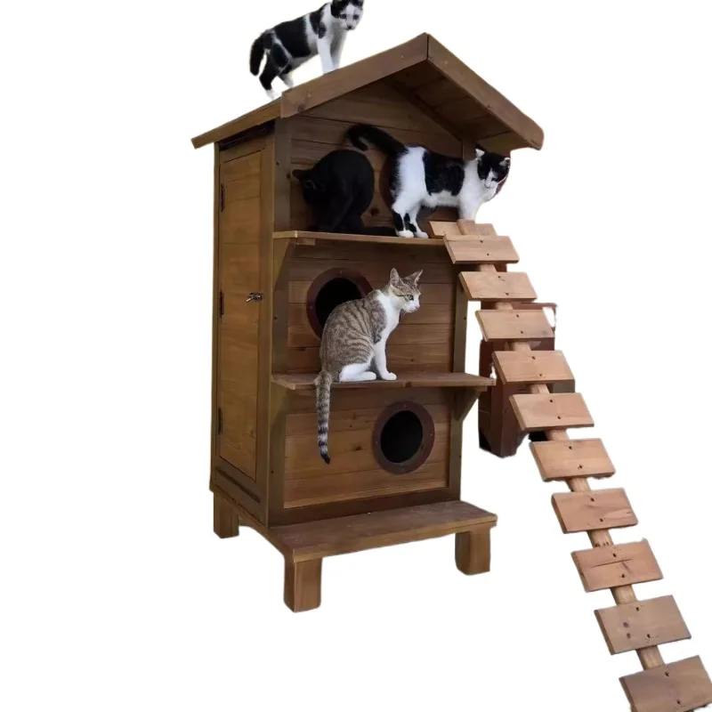 Outdoor cat house stray kennel house villa, pet solid wood four-season rainproof universal sunscreen house
Outdoor cat house stray kennel house villa, pet solid wood four-season rainproof universal sunscreen house