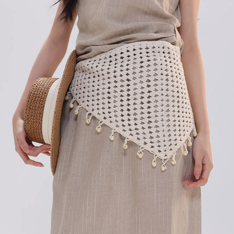 %cotton hollowed-out wooden bead elegant scarf, skirt, women's waist scarf, neck scarf, and sweet
%cotton hollowed-out wooden bead elegant scarf, skirt, women's waist scarf, neck scarf, and sweet