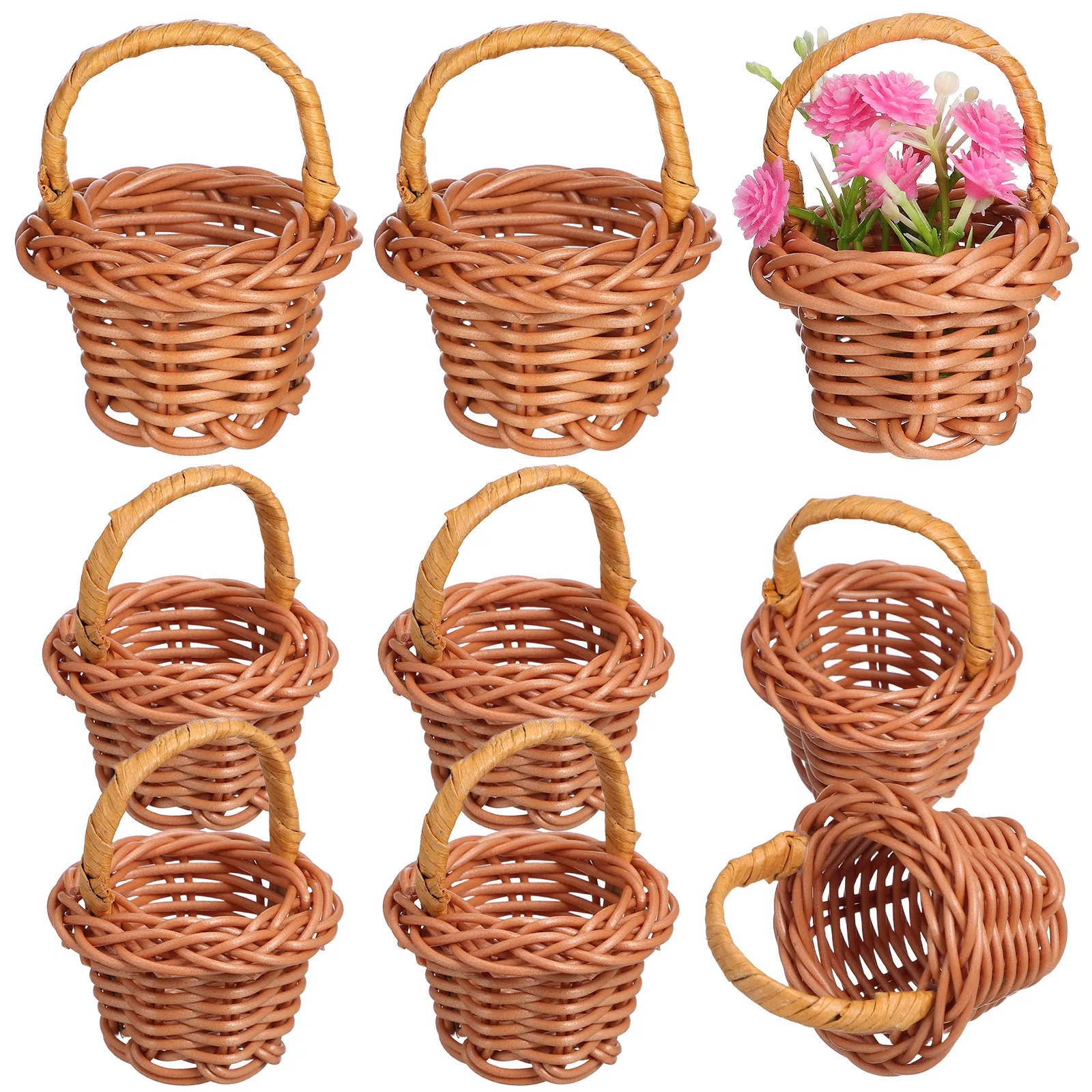 10 Pcs Rattan Woven Baskets Mini Flower Basket with Handles for Home Decor Photo Props Storage Laundry Basket Small Storage
10 Pcs Rattan Woven Baskets Mini Flower Basket with Handles for Home Decor Photo Props Storage Laundry Basket Small Storage
