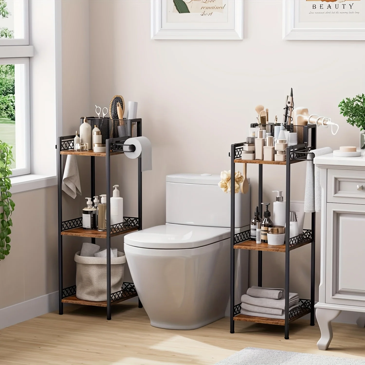 Bathroom Storage Shelves, 3-tier Bathroom Organizer Thin Shelf for Narrow Spaces, Makeup Storage Organizer Freestanding with Trays, Hair Tool Organizer Bath Floor Open Shelf, Large Capacity In Small Space
Bathroom Storage Shelves, 3-tier Bathroom Organizer Thin Shelf for Narrow Spaces, Makeup Storage Organizer Freestanding with Trays, Hair Tool Organizer Bath Floor Open Shelf, Large Capacity In Small Space