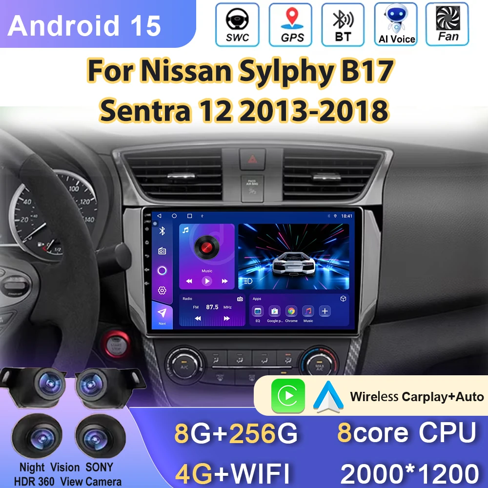 Car Radio Android For Nissan Sylphy B17 Sentra 12 2013-2018 Video Multimedia Player Screen Stereo WiFi GPS Navigation Head Unit
Car Radio Android For Nissan Sylphy B17 Sentra 12 2013-2018 Video Multimedia Player Screen Stereo WiFi GPS Navigation Head Unit