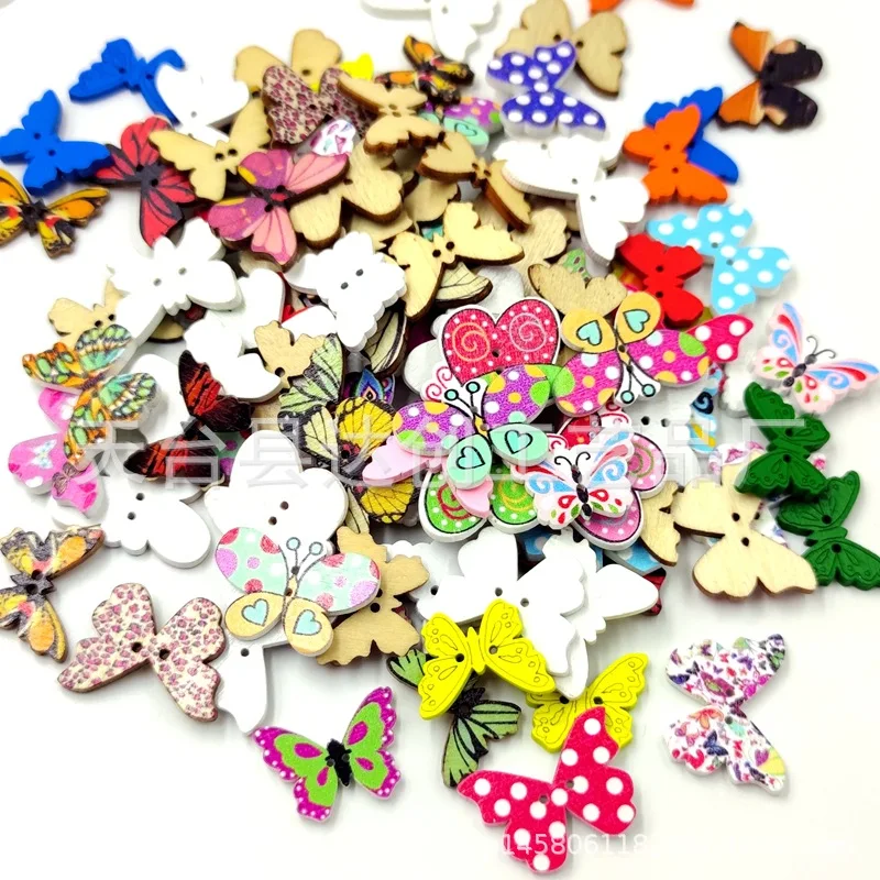 Color mixed cartoon butterfly wood buttons DIY handmade stickers decorative buttons, children's clothing buttons
Color mixed cartoon butterfly wood buttons DIY handmade stickers decorative buttons, children's clothing buttons