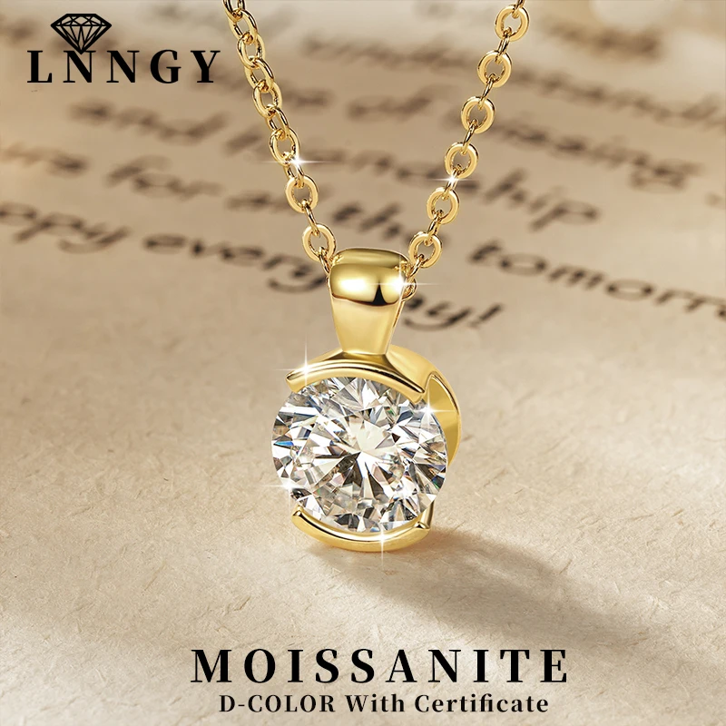 Lnngy Delicate 8MM 2.0CT Solitaire Moissanite Pendant Necklace 14K Gold Filled Chain Necklace for Valentine's Day Jewelry Gift
Lnngy Delicate 8MM 2.0CT Solitaire Moissanite Pendant Necklace 14K Gold Filled Chain Necklace for Valentine's Day Jewelry Gift