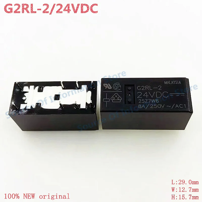 5Pcs G2RL-2 24VDC Power Relay 8-Pin 8A 24V 10A DC Non Latching Relay for Electrical Control Systems
5Pcs G2RL-2 24VDC Power Relay 8-Pin 8A 24V 10A DC Non Latching Relay for Electrical Control Systems