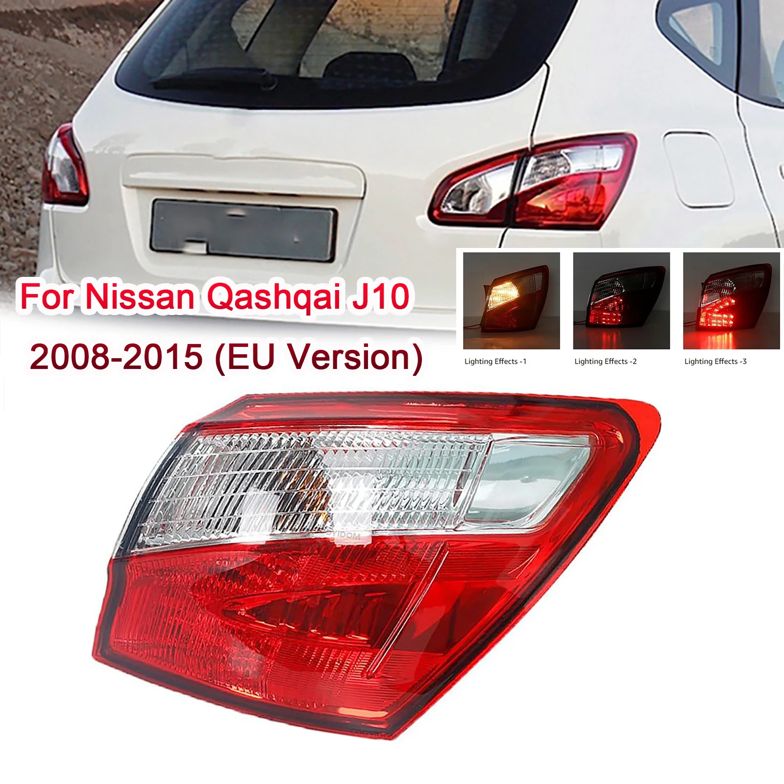 Rear Right Side Car Interior Rear Tail Light with/Without Bulb Fit for Nissan Qashqai J10 2008-2015 (EU Version) 26555-BR01A
Rear Right Side Car Interior Rear Tail Light with/Without Bulb Fit for Nissan Qashqai J10 2008-2015 (EU Version) 26555-BR01A