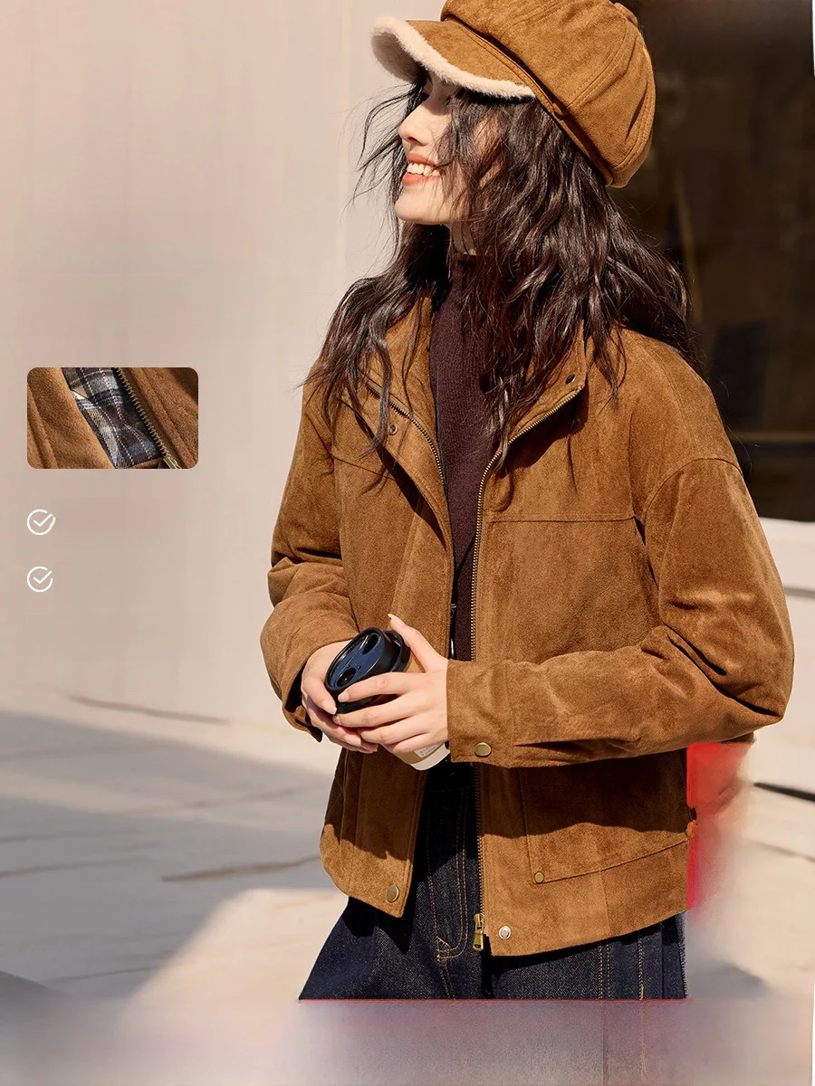 XWI Ele Plaid Suede Jaet Women's Cotton Lined Outerwear Unique Sli Autumn Winter Coat Straight Cut Commute Sle
XWI Ele Plaid Suede Jaet Women's Cotton Lined Outerwear Unique Sli Autumn Winter Coat Straight Cut Commute Sle