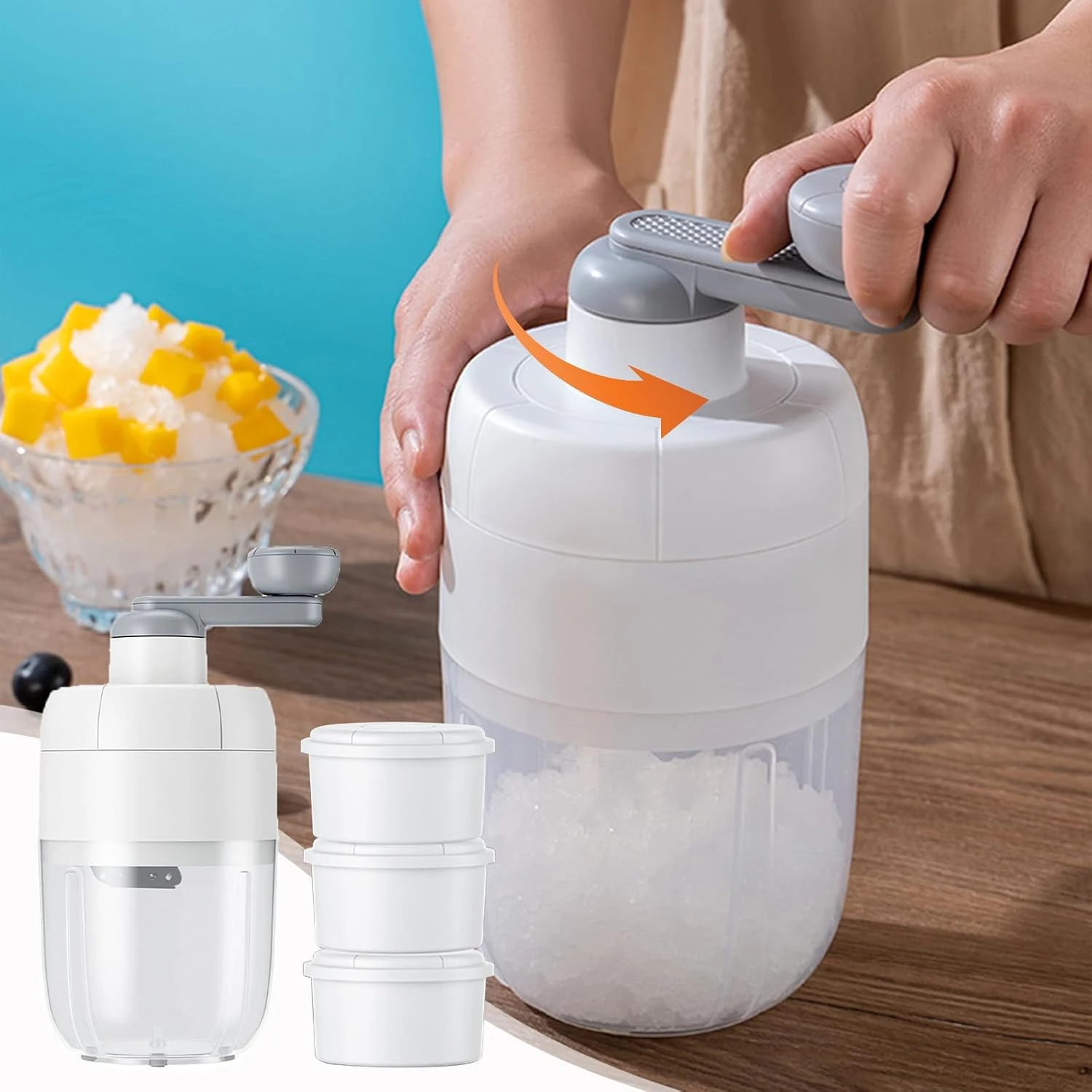 Transparent Ice Shaver Machine with Stainless Steel Blades for Homemade Shaved Ice, Slushies & Cocktails
Transparent Ice Shaver Machine with Stainless Steel Blades for Homemade Shaved Ice, Slushies & Cocktails
