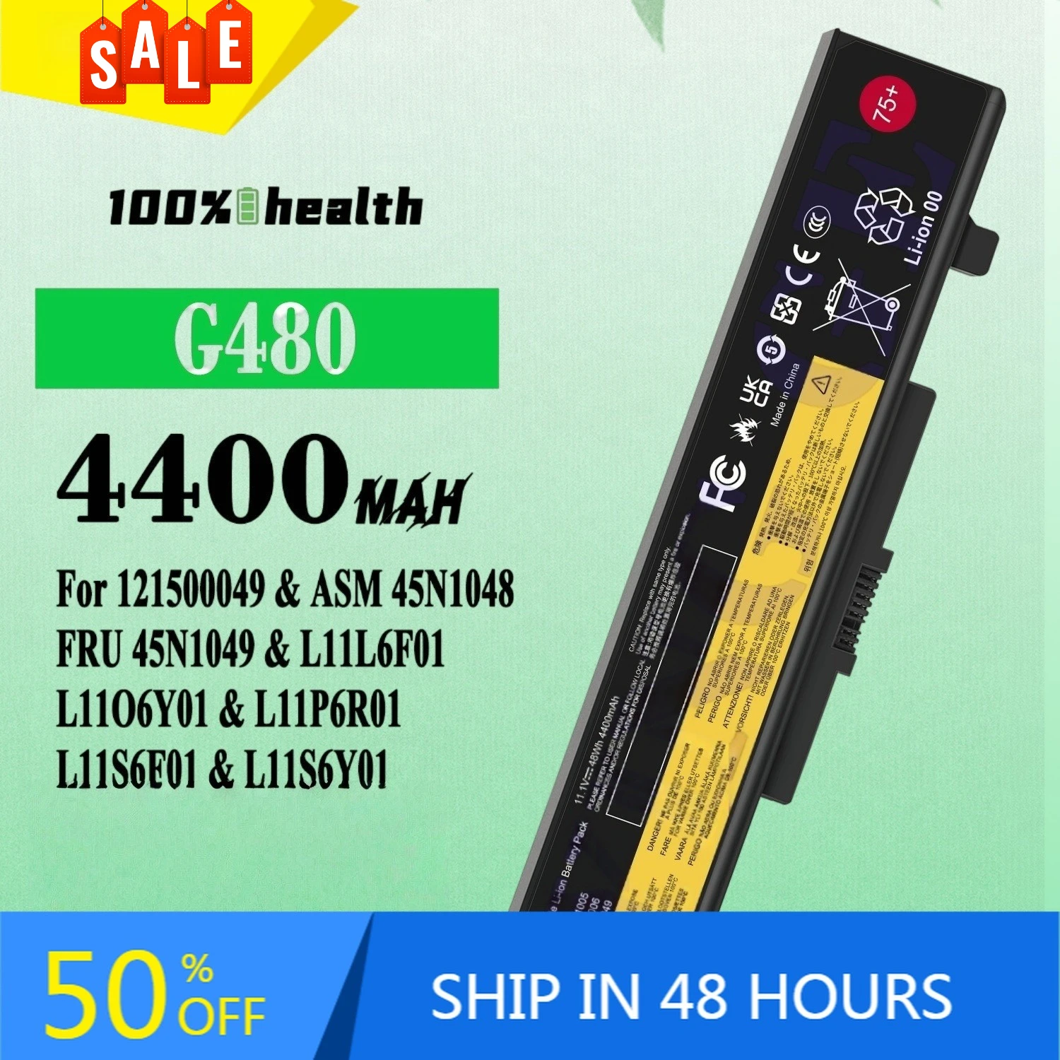 G480 4400mAh Laptop Battery for Lenovo G485 Z585 Y580 L11S6F01 L11S6Y01 L1106Y01 L11P6R01 L11S6F01 Lithium Rechargeable Battery
G480 4400mAh Laptop Battery for Lenovo G485 Z585 Y580 L11S6F01 L11S6Y01 L1106Y01 L11P6R01 L11S6F01 Lithium Rechargeable Battery