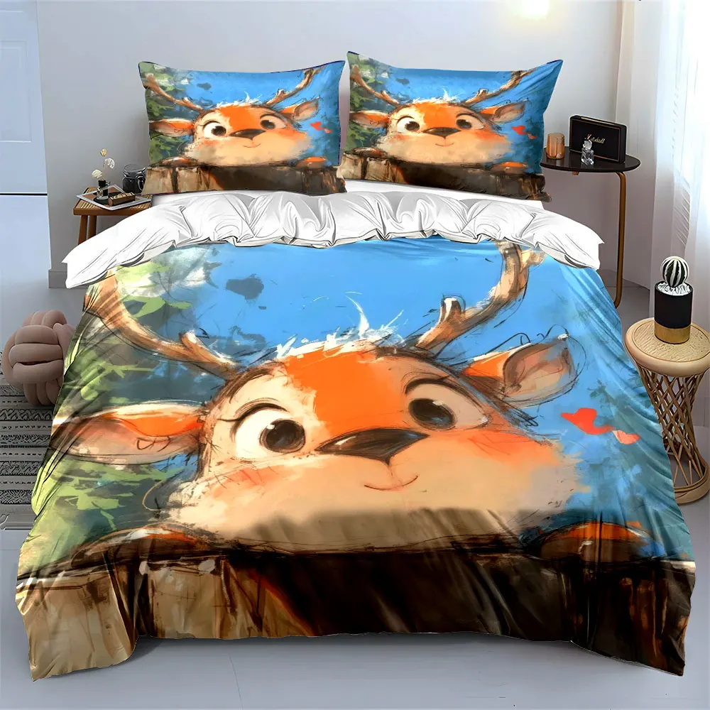 "Cartoon Deer Art Decor Set" Soft Skin-Friendly Bedding Set Includes 1 Duvet Cover And 2 Pillowcase, Gift
"Cartoon Deer Art Decor Set" Soft Skin-Friendly Bedding Set Includes 1 Duvet Cover And 2 Pillowcase, Gift