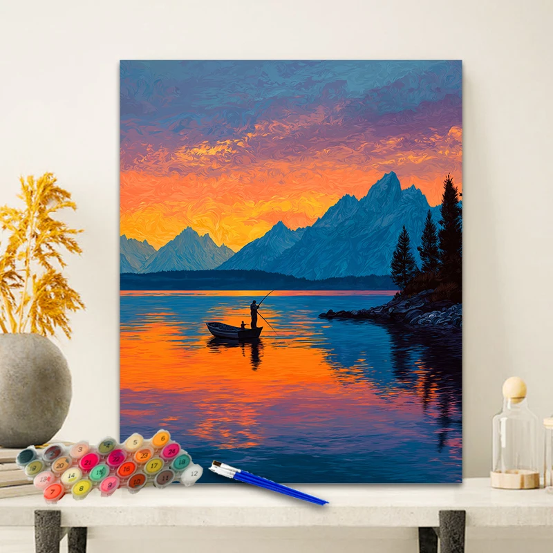 Painting By Numbers Sunset Wooden Boat Anniversary gift on Digital Painting Canvas Acrylic Paint Image Digital Coloring
Painting By Numbers Sunset Wooden Boat Anniversary gift on Digital Painting Canvas Acrylic Paint Image Digital Coloring