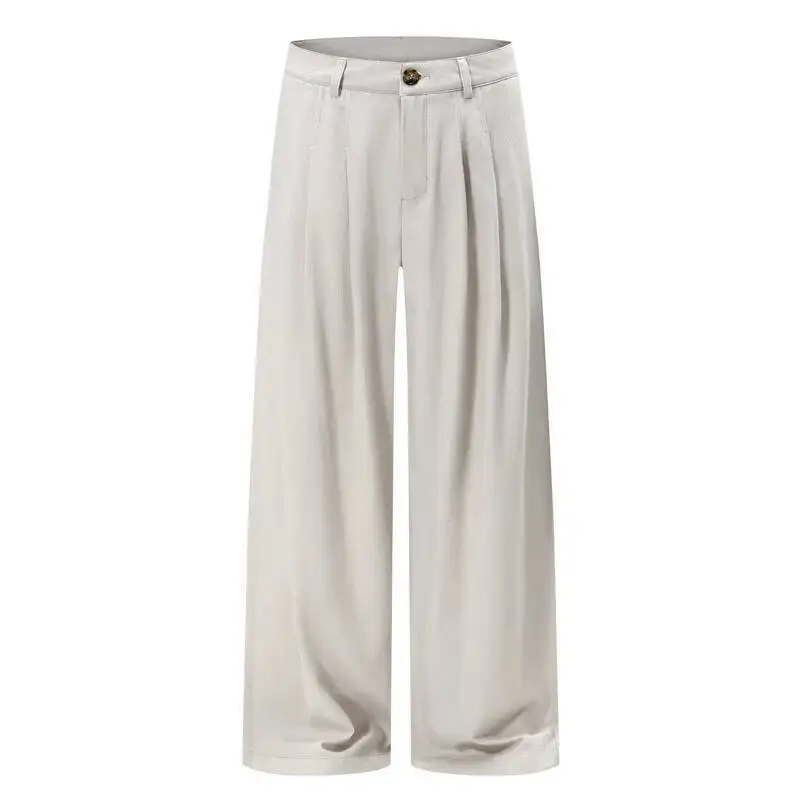 Relaxed Drape Men's Casual Pants Minimalist Old Money Style Loose Pleated Design Light Apricot Wide Leg Trousers
Relaxed Drape Men's Casual Pants Minimalist Old Money Style Loose Pleated Design Light Apricot Wide Leg Trousers