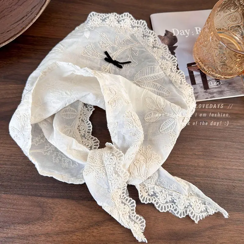 Французский пасторальный кружевной платок с вышитым бантом, треугольный платок, женская голова Mori, морские аксессуары для волос, шелковый шарф, повязка на голову
Французский пасторальный кружевной платок с вышитым бантом, треугольный платок, женская голова Mori, морские аксессуары для волос, шелковый шарф, повязка на голову