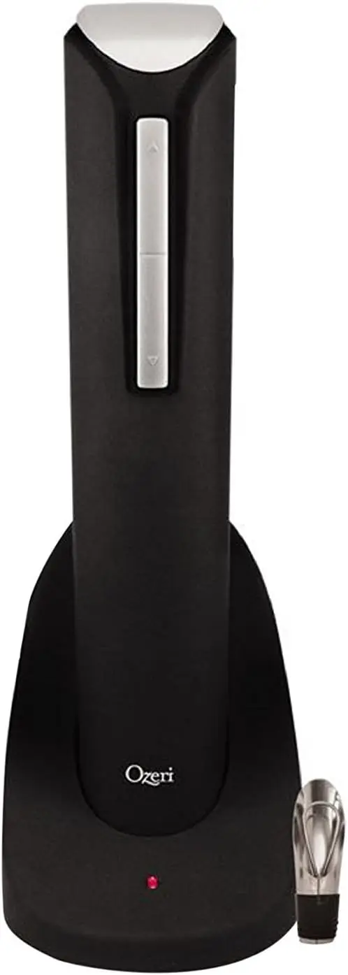 Pro Electric Wine Bottle Opener in Black, with Wine Pourer, Stopper, Foil Cutter and Elegant Recharging Stand
Pro Electric Wine Bottle Opener in Black, with Wine Pourer, Stopper, Foil Cutter and Elegant Recharging Stand