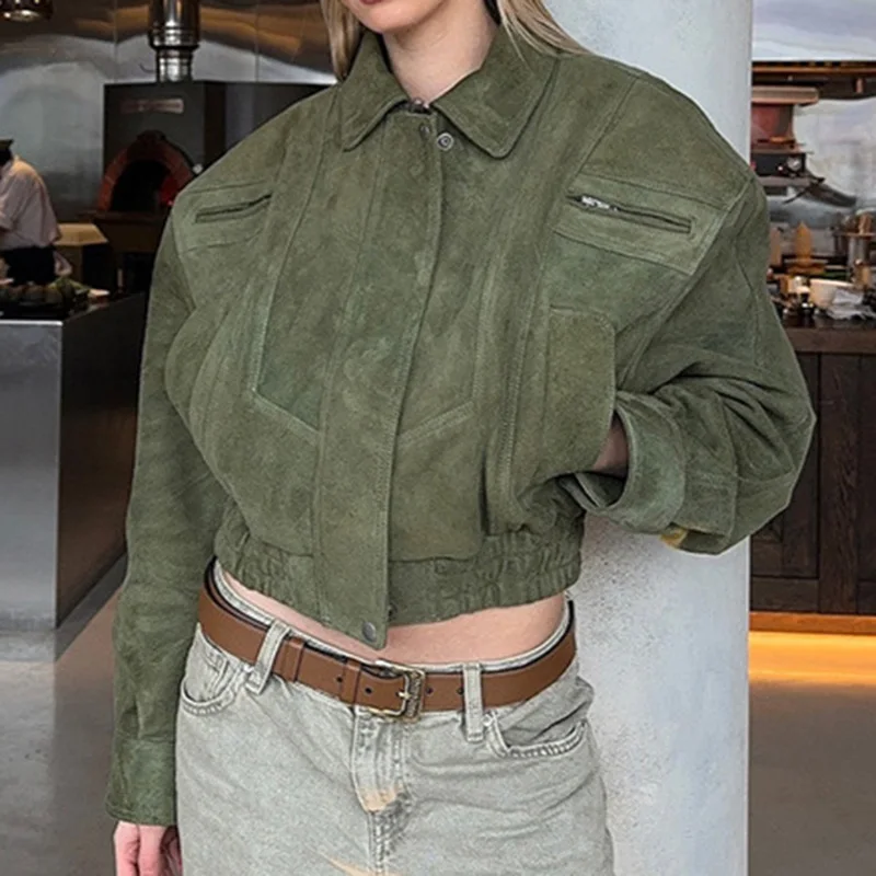 2026 Новая шикарная укороченная куртка с карманами, женская повседневная однотонная куртка на молнии с лацканами и длинными рукавами, уличные дизайнерские куртки Sense
2026 Новая шикарная укороченная куртка с карманами, женская повседневная однотонная куртка на молнии с лацканами и длинными рукавами, уличные дизайнерские куртки Sense