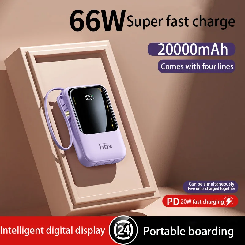 Mini Power Bank à charge rapide, écran LED, affichage numérique, batterie externe avec câble, iPhone, Samsung, Huawei, 20000mAh
Mini Power Bank à charge rapide, écran LED, affichage numérique, batterie externe avec câble, iPhone, Samsung, Huawei, 20000mAh