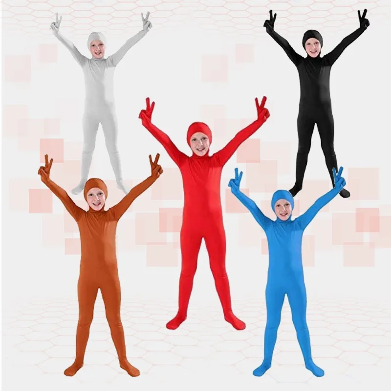Halloween Full-Body Tight-Fit Colorful Zentai Suit One-Piece Outfits Pure Color Jumpsuit for School Dance Performance Stage Show
Halloween Full-Body Tight-Fit Colorful Zentai Suit One-Piece Outfits Pure Color Jumpsuit for School Dance Performance Stage Show