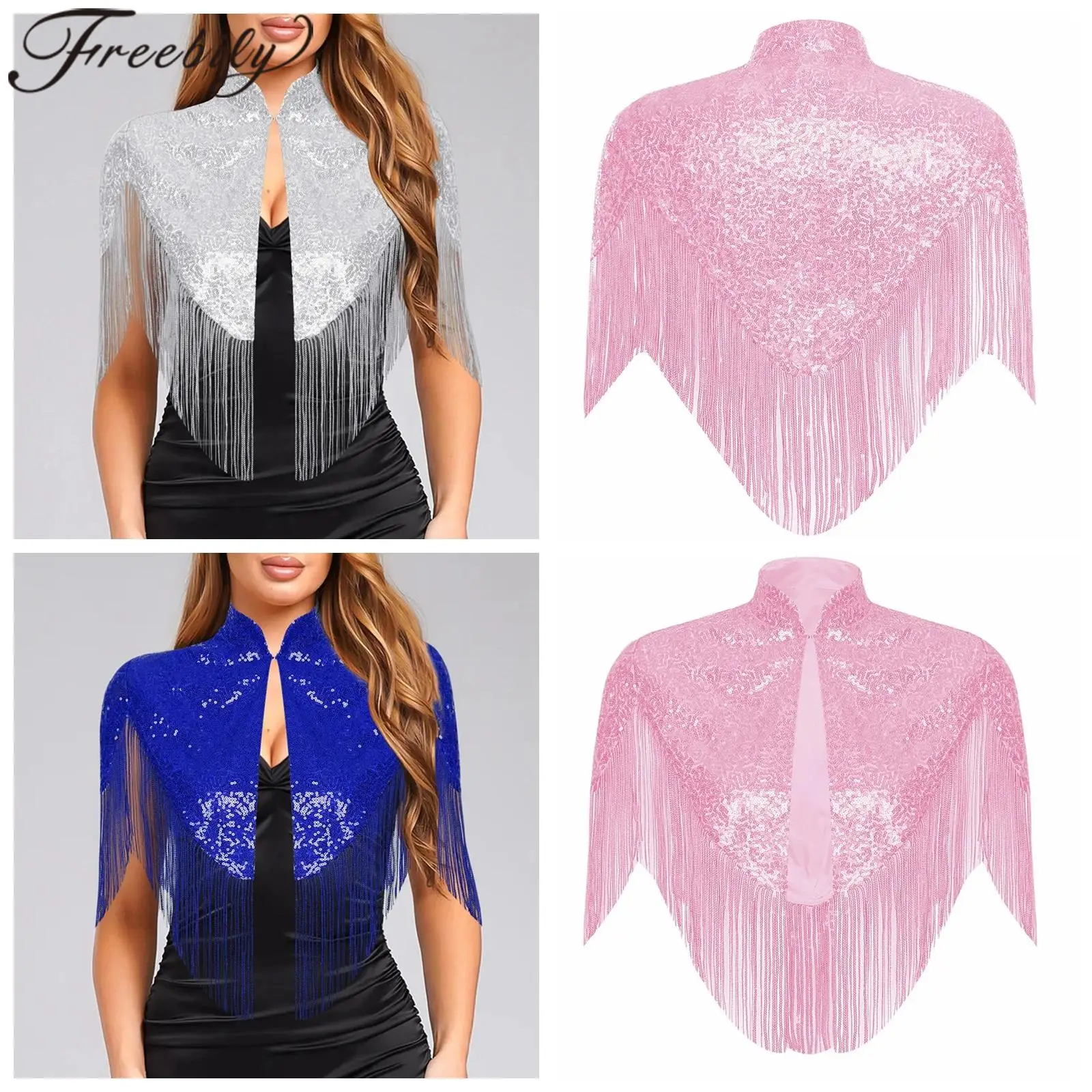 Wedding Wrap Women Cocktail Party Sequins Shawl Fringed Wraps Dress Accessories Cocktail Evening Cape Sequin Stand Collar Shawl
Wedding Wrap Women Cocktail Party Sequins Shawl Fringed Wraps Dress Accessories Cocktail Evening Cape Sequin Stand Collar Shawl