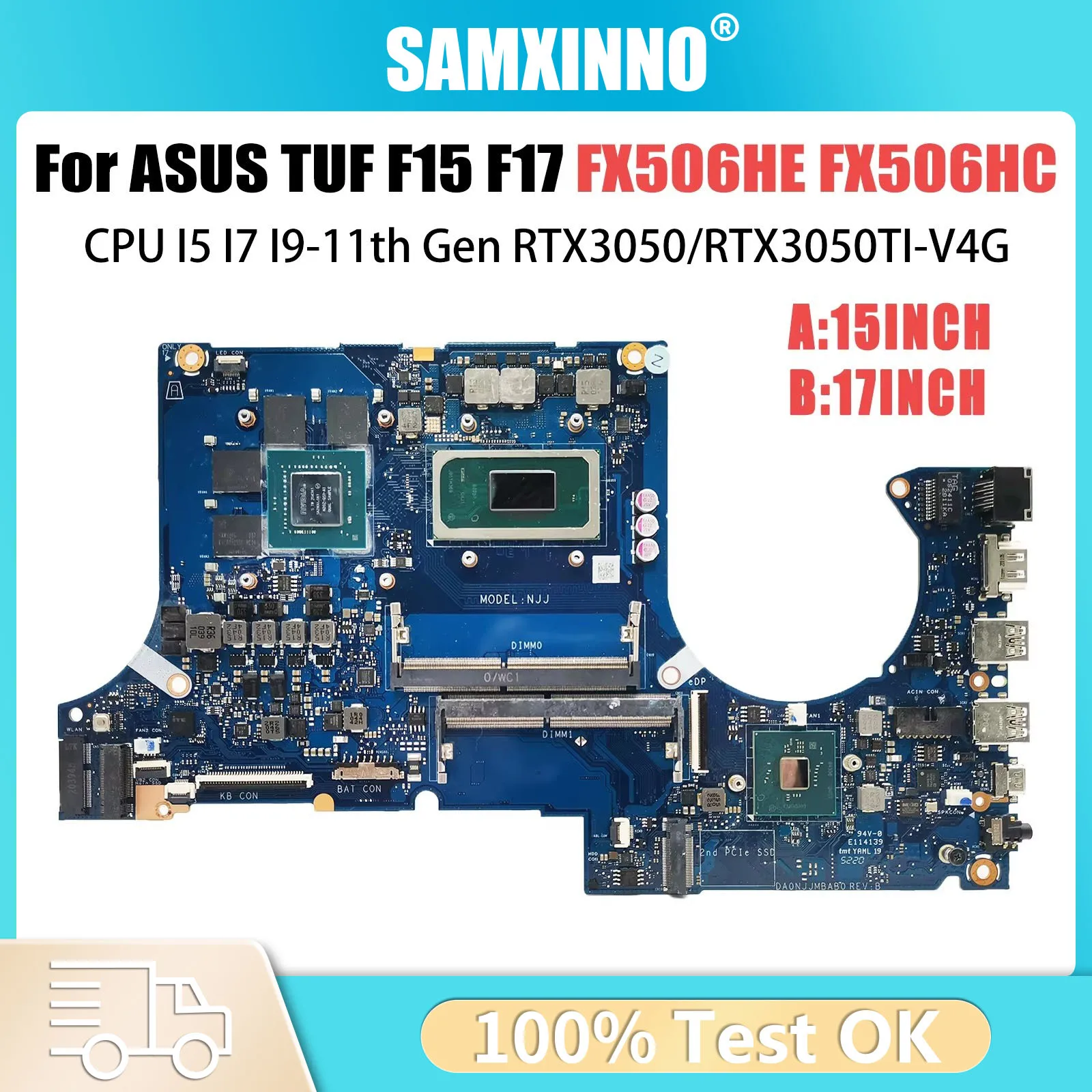 FX506H Laptop Motherboard For ASUS TUF F15 FX506HC FX506HE FX506HCB FX706HC FX706HE FX706H I5 I7 I9 Mainboard 100% Working
FX506H Laptop Motherboard For ASUS TUF F15 FX506HC FX506HE FX506HCB FX706HC FX706HE FX706H I5 I7 I9 Mainboard 100% Working