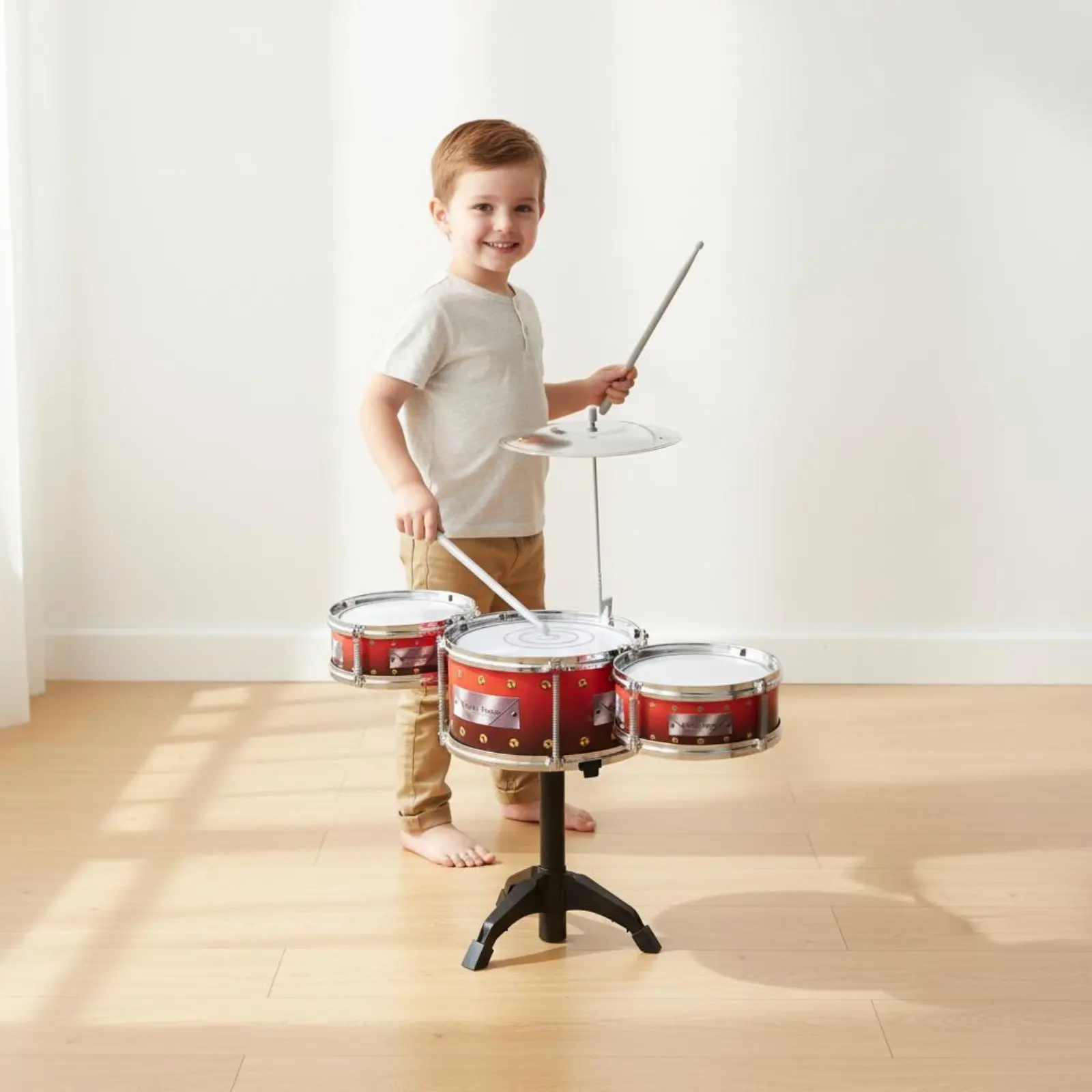 Junior Jazz Drum Kit With Lights and Vocal Amplifier Kids Drum Set Toy Percussion Set Develops Hand-Foot Coordination
Junior Jazz Drum Kit With Lights and Vocal Amplifier Kids Drum Set Toy Percussion Set Develops Hand-Foot Coordination