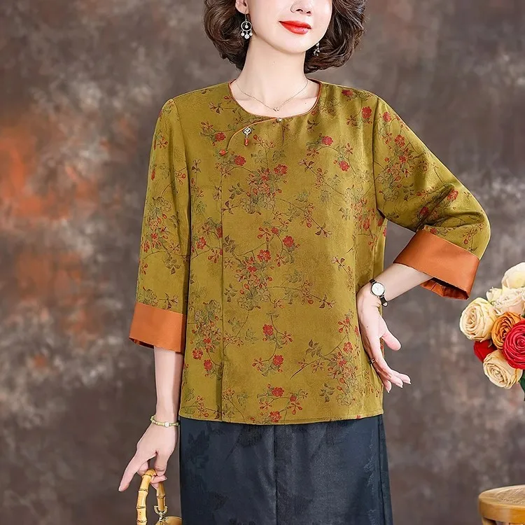 2025 Spring Vintage Florla Natural Silk Satin Tops and Blouses Summer Casual New Office Lady Print Shirt Elegant Bodycon Blouses
2025 Spring Vintage Florla Natural Silk Satin Tops and Blouses Summer Casual New Office Lady Print Shirt Elegant Bodycon Blouses