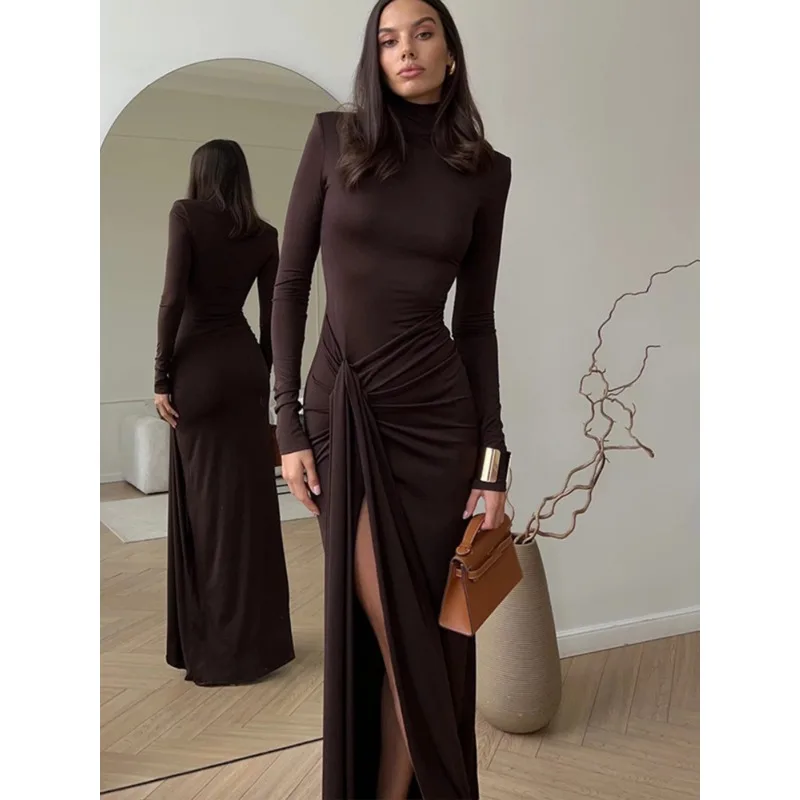 Customized Sexy High Slit Strap Waist Hugging Long Skirt with High Neckline and Slim Fit Dress Long Sleeve PARTY DRESS
Customized Sexy High Slit Strap Waist Hugging Long Skirt with High Neckline and Slim Fit Dress Long Sleeve PARTY DRESS