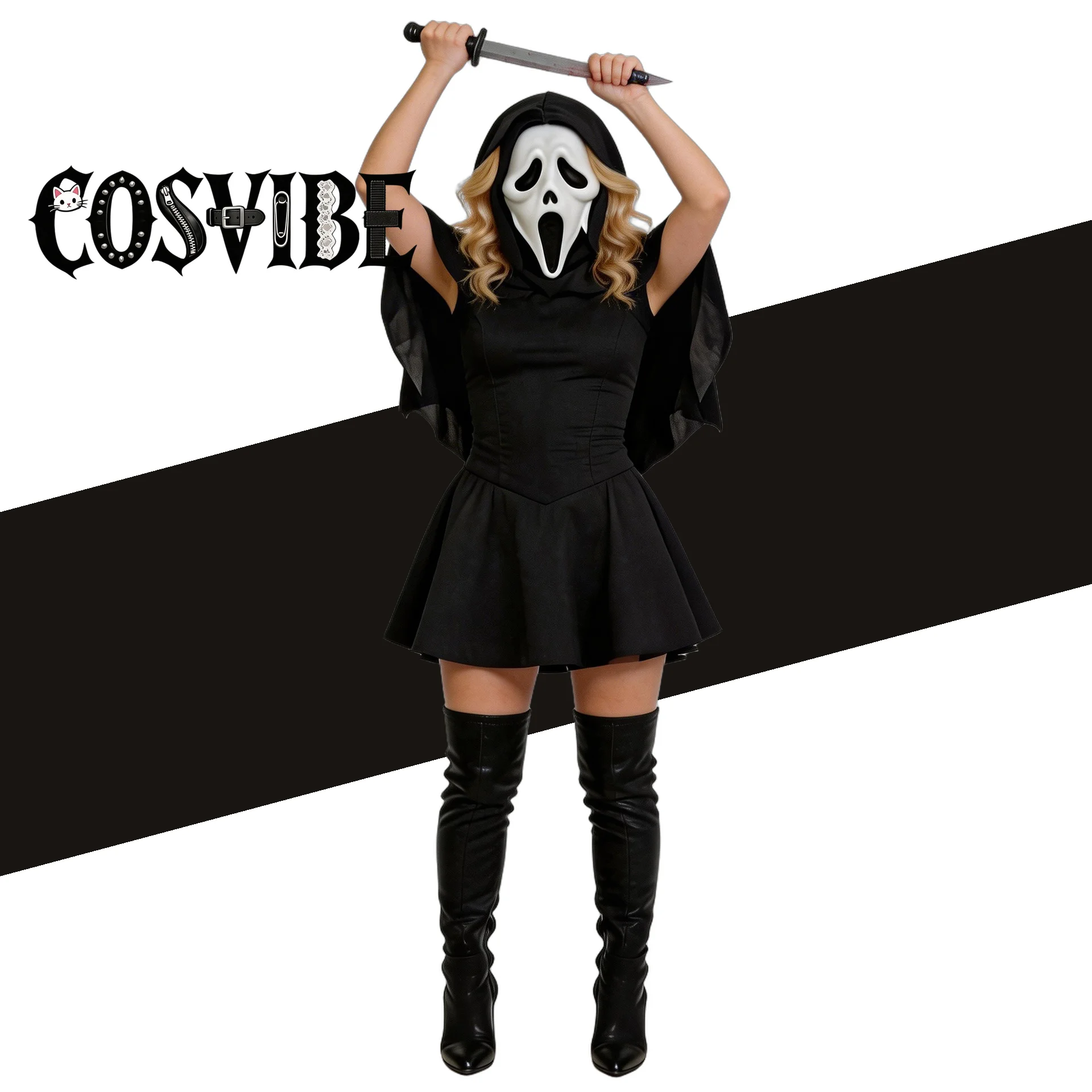 The Scream Cosplay Costume - Black Dress Movie Character Halloween Masquerade Performance Clothing Women
The Scream Cosplay Costume - Black Dress Movie Character Halloween Masquerade Performance Clothing Women